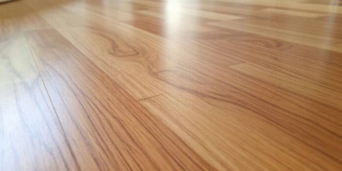 Freshly refinished hardwood floor with rich color and shine.