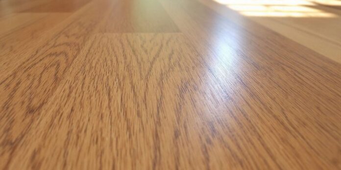 Refinished red oak hardwood floor with natural grain patterns.